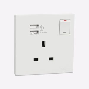 TORONTO 13A 1 GANG +2USB SOCKET